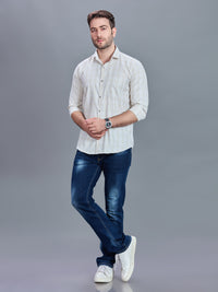 AXZON Off White Checked Casual Shirt for Men