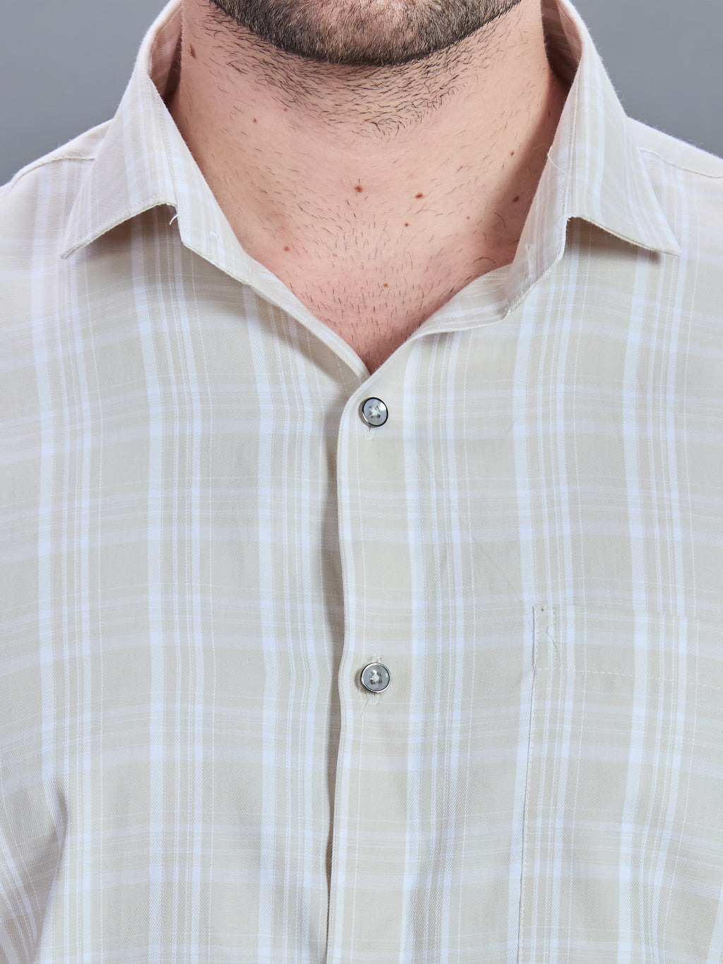 AXZON Off White Checked Casual Shirt for Men