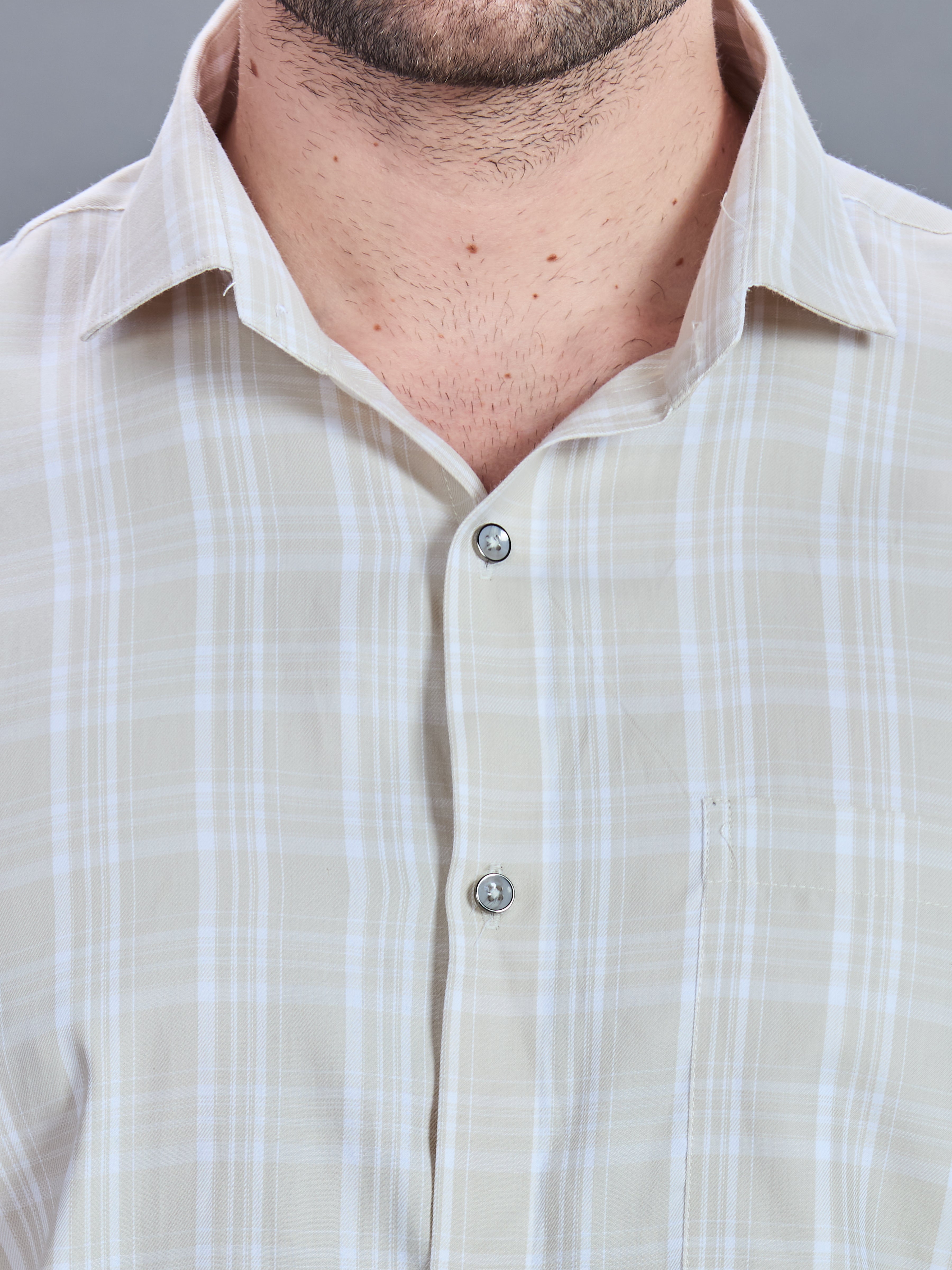 AXZON Off White Checked Casual Shirt for Men