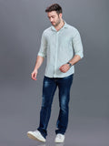 AXZON Mint Green Linen Shirt for Men