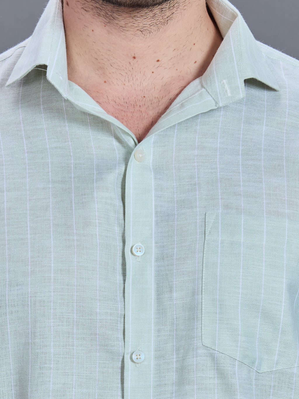 AXZON Mint Green Linen Shirt for Men
