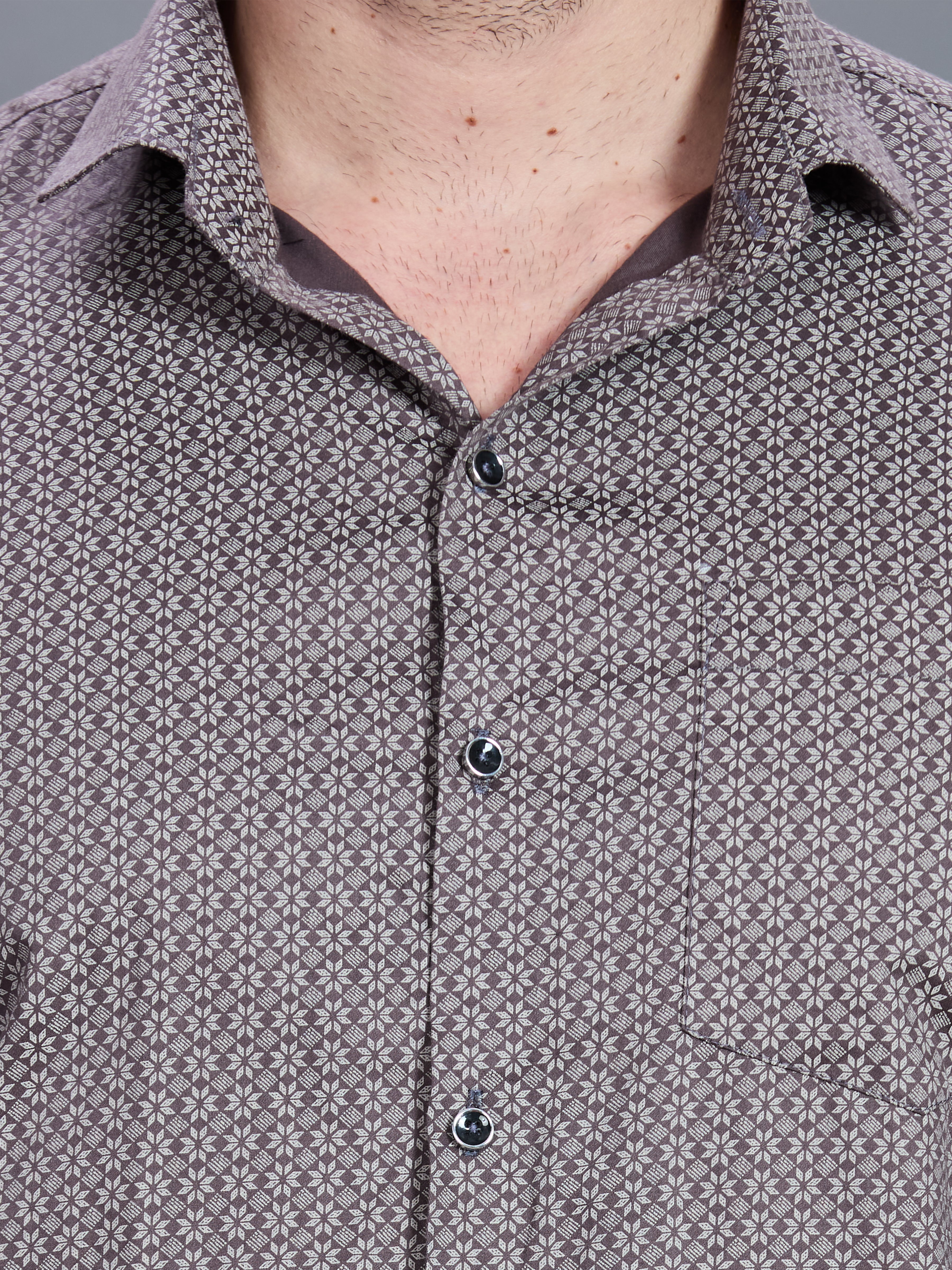 AXZON Brown Floral Printed Casual Shirt for Men