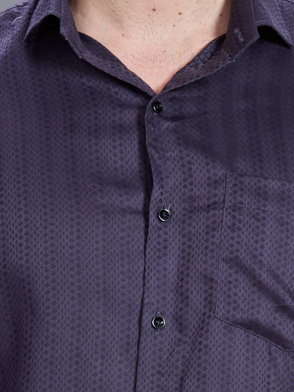AXZON Charcoal Grey Textured Printed Shirt for Men