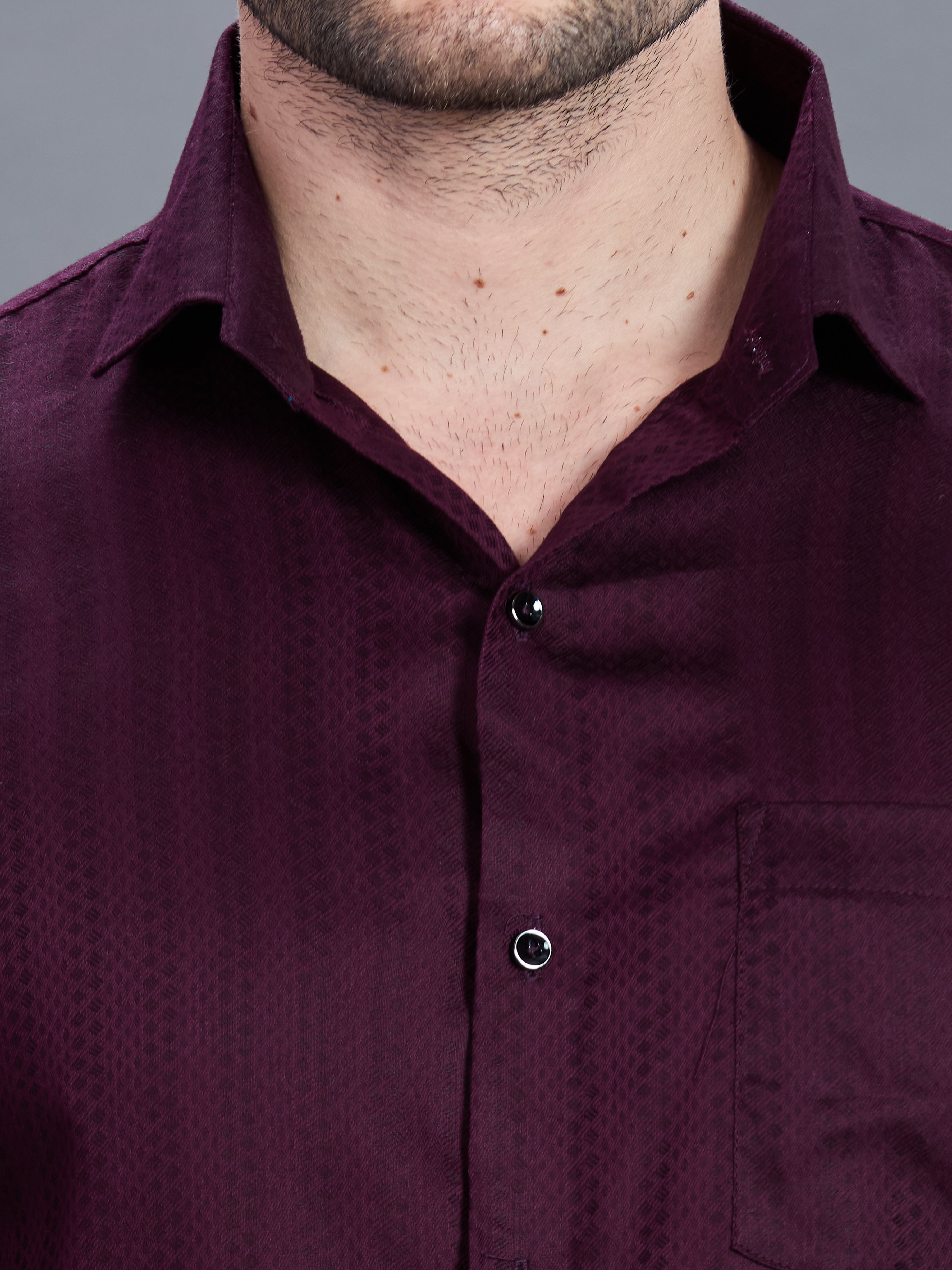AXZON Maroon Textured Printed Shirt for Men