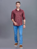 AXZON Wine Textured Printed Shirt for Men