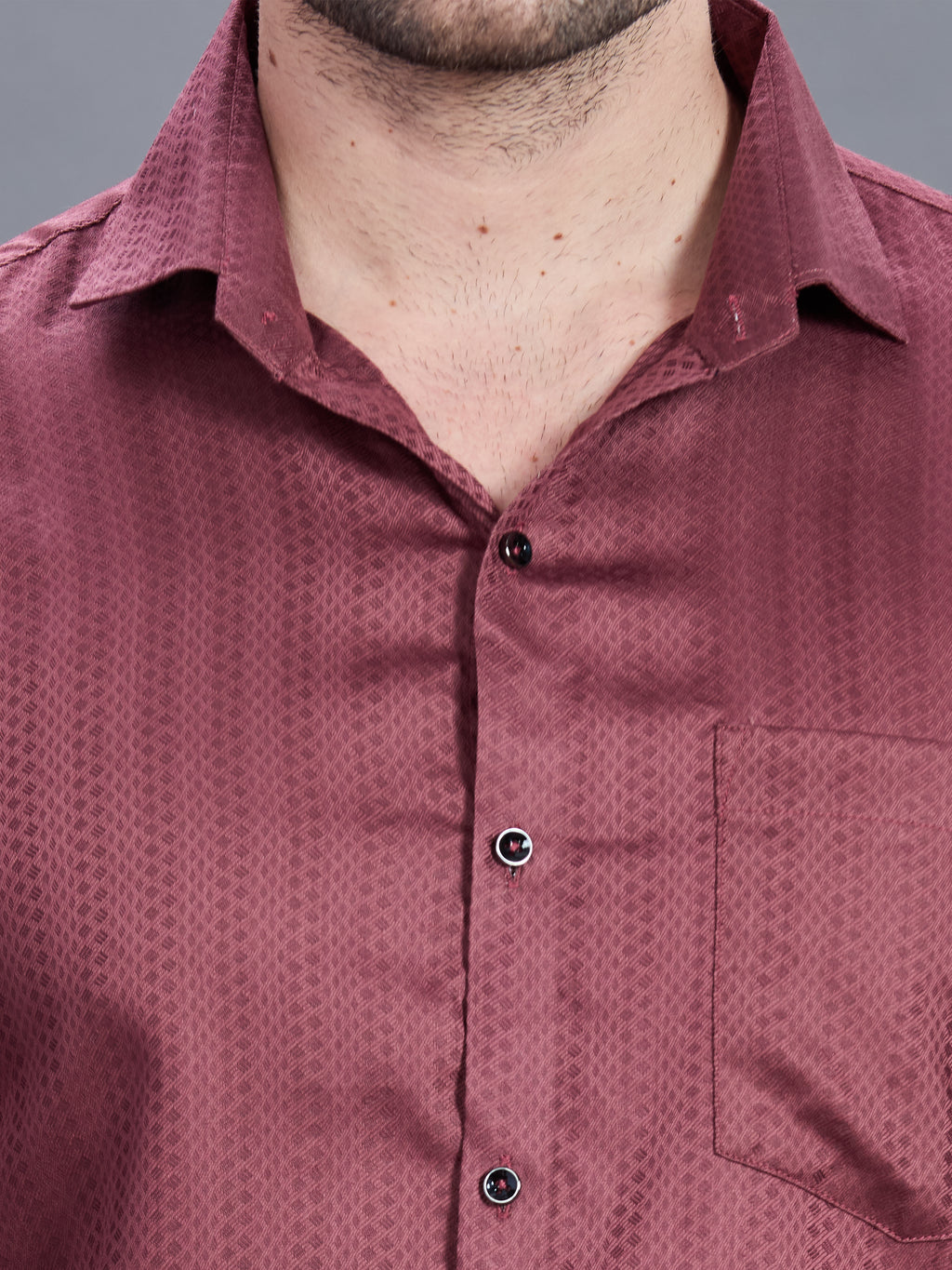 AXZON Wine Textured Printed Shirt for Men
