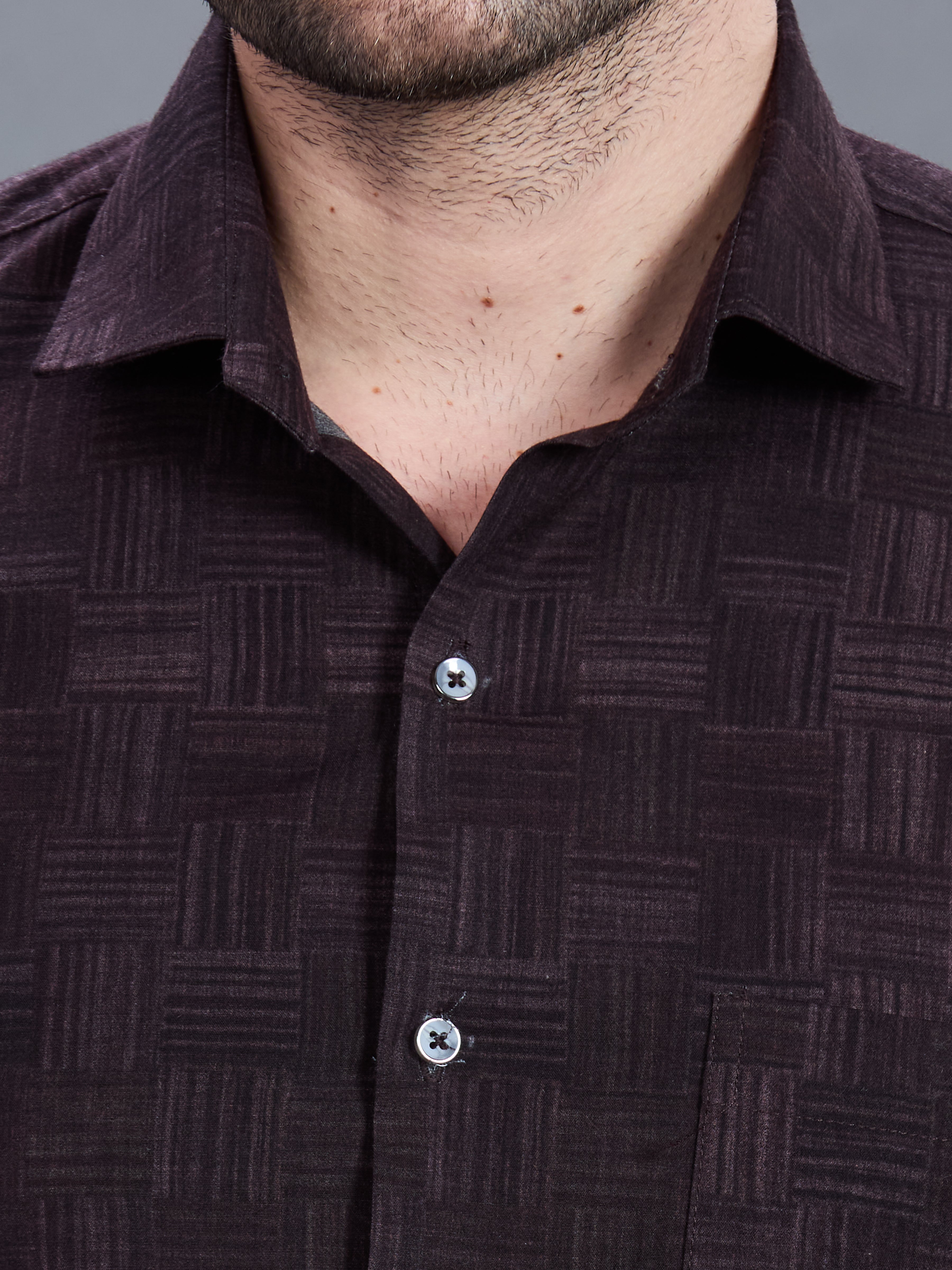 AXZON Dark Brown Geometric Printed Shirt for Men