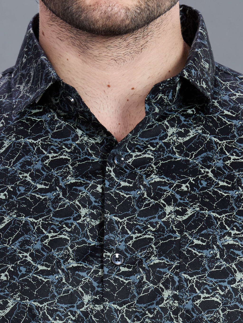 AXZON Black Marble Printed Casual Shirt for Men
