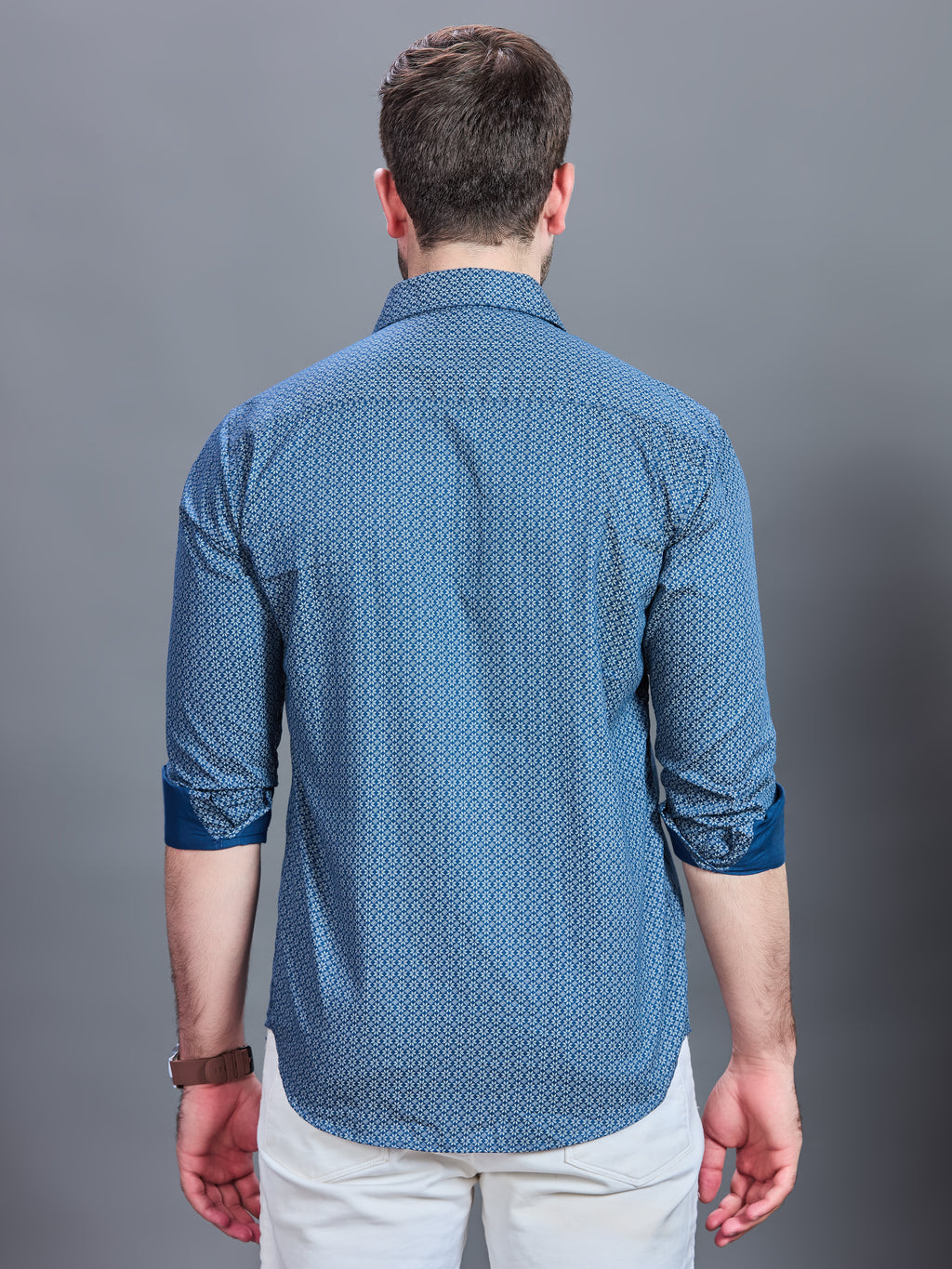 AXZON Blue Floral Printed Casual Shirt for Men