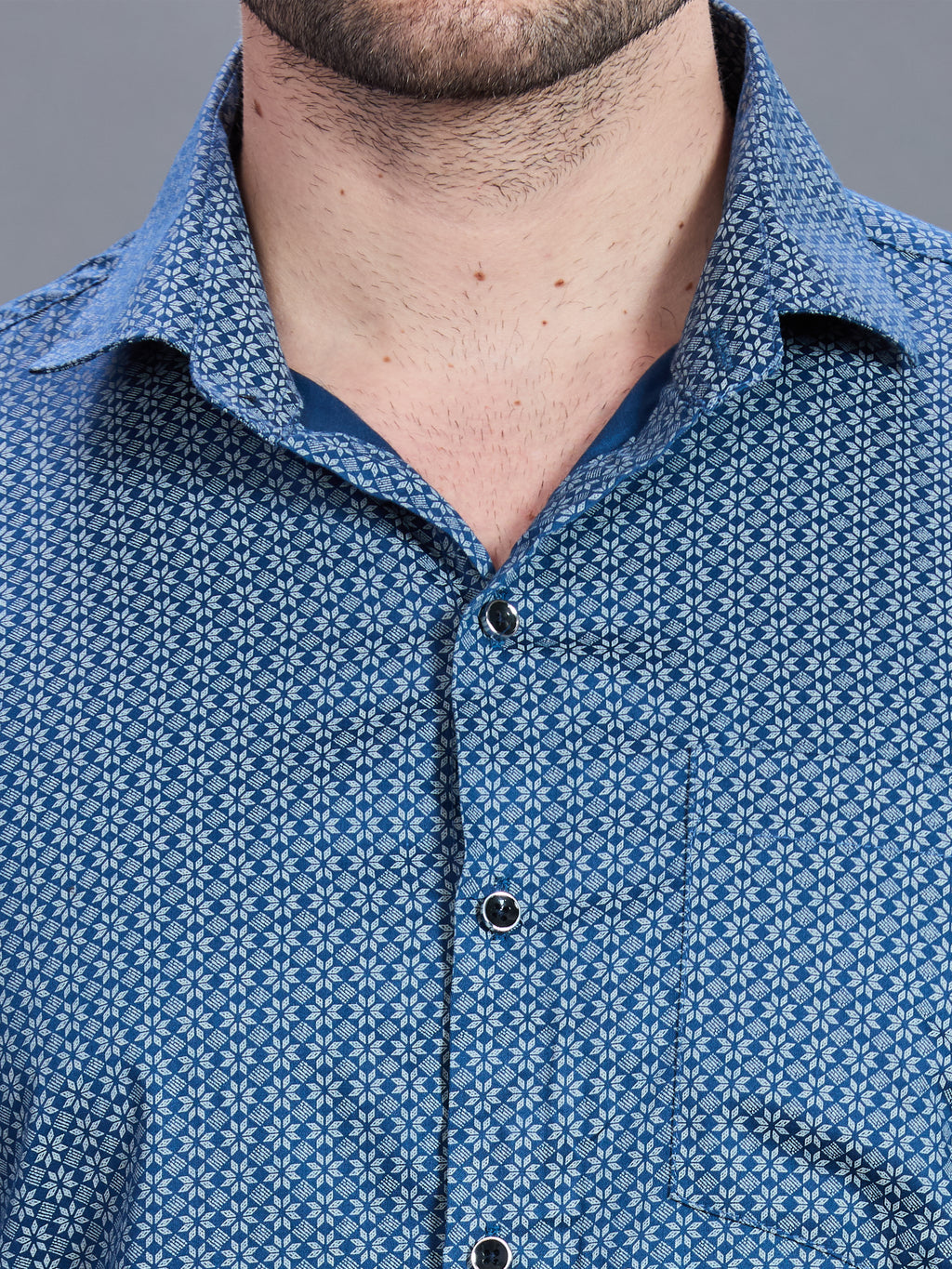 AXZON Blue Floral Printed Casual Shirt for Men