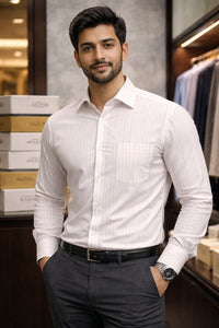 AXZON White Formal Shirt for Men